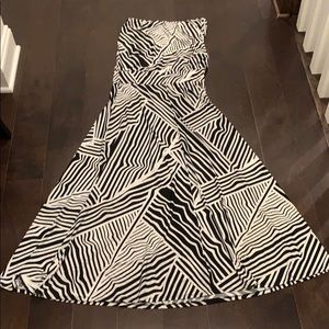 Black and White strapless maxi